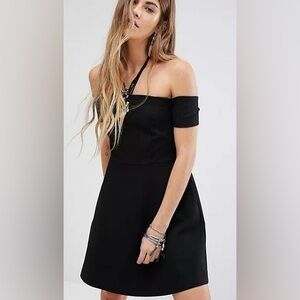 Free People Black Mambo Off the Shoulder Minidress